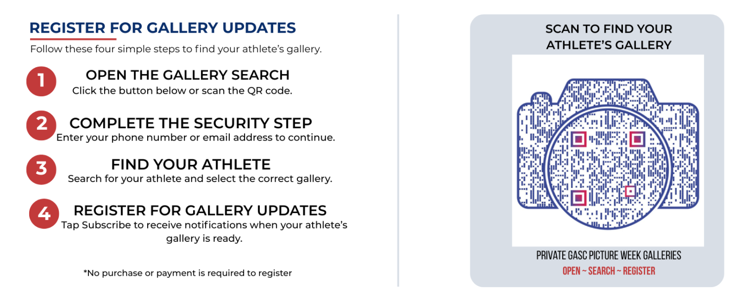 Four steps to find your athlete’s GASC Picture Week gallery
